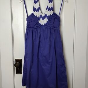 Gianni Bini Purple Halter Dress with White Accents. Size 4